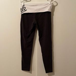 Pink Victoria’s Secret Bling Foldover Yoga Pant Leggings